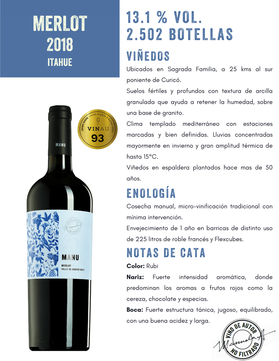 El Mejor Merlot 🍷 de Chile 【Vinos MANU】 vinos manu