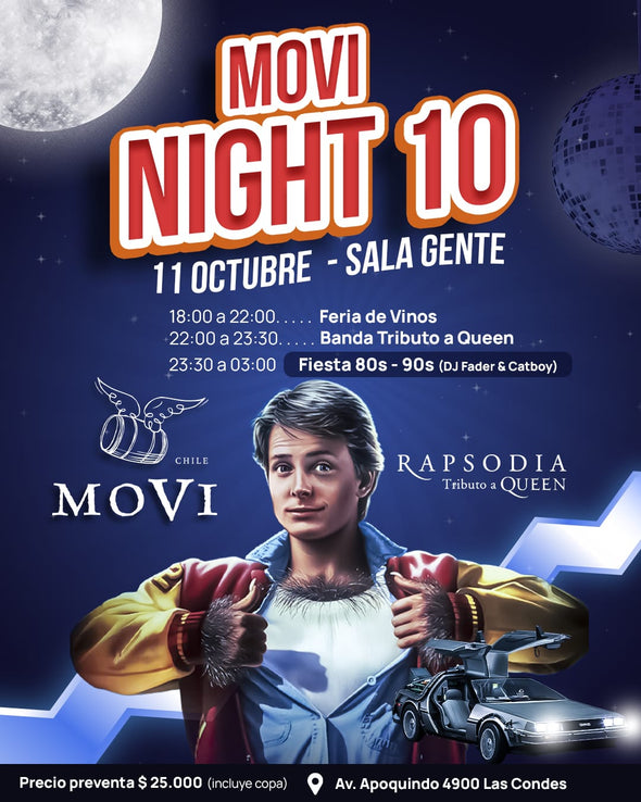 🎟 Entrada MOVI Night 10 – Feria de Vinos + Fiesta Retro